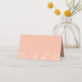 Melon Rosa Elegant Löv Mönster Bröllop Placeringskort
