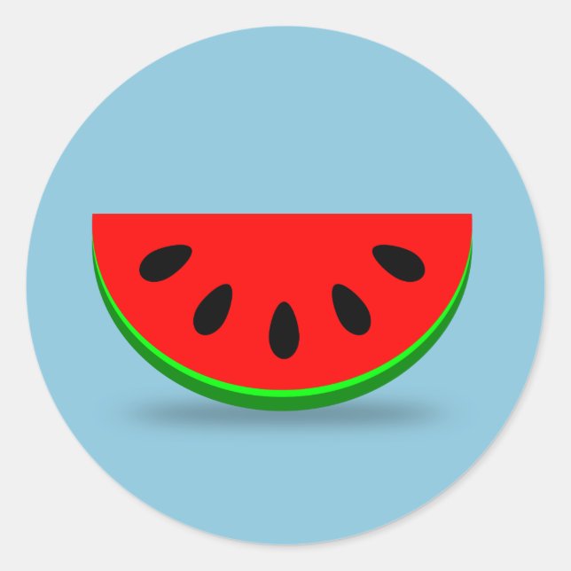 Melon Segment Runt Klistermärke (Framsida)