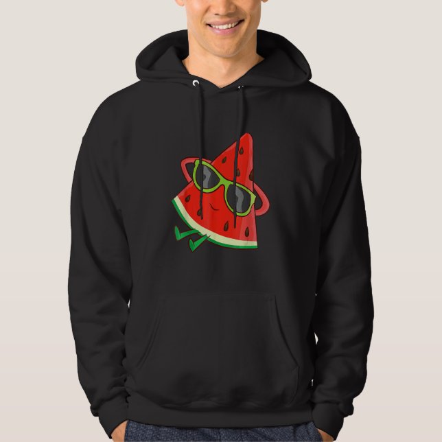 Melon Summer Fruit Sunglasses on Watermelon Hoodie (Framsida)
