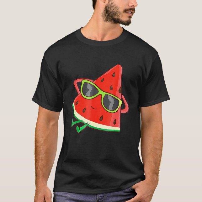 Melon Summer Fruit Sunglasses on Watermelon T Shirt (Framsida)