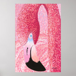 Melon the Big Head Flamingo - by Just Dahl Poster
