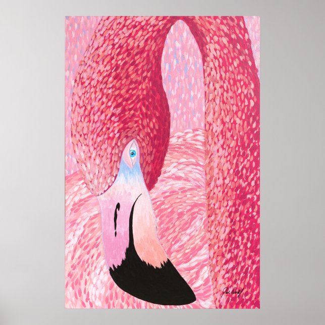 Melon the Big Head Flamingo - by Just Dahl Poster (Framsidan)