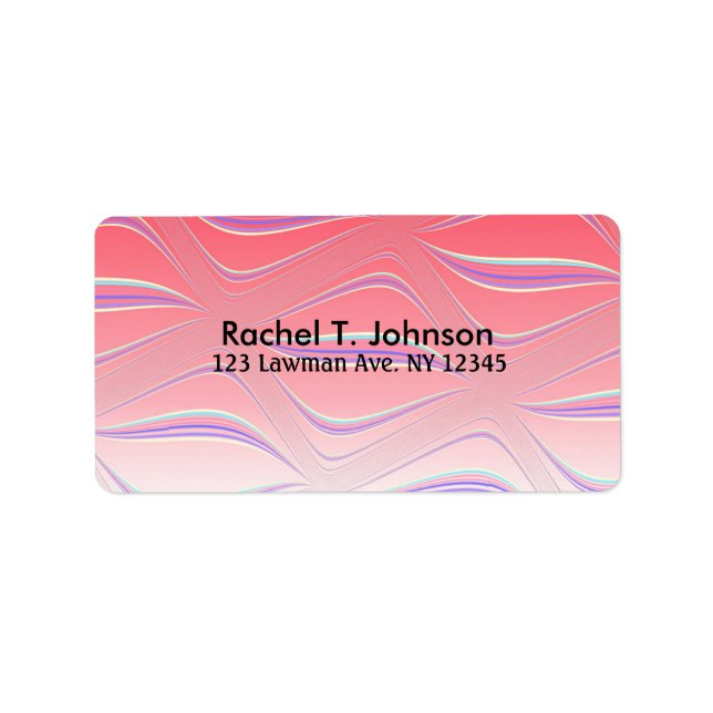 Melon Vågigt Fractal Art Adressetikett (Framsidan)