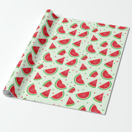 Melon Watermelon Fruit Mönster Sommar Ljust grönt Presentpapper