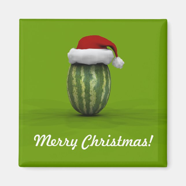 Melon With Santa Hat Magnet (Framsidan)