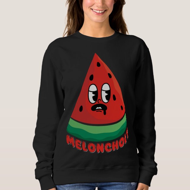 Meloncholy Funny Melon T Shirt (Framsida)