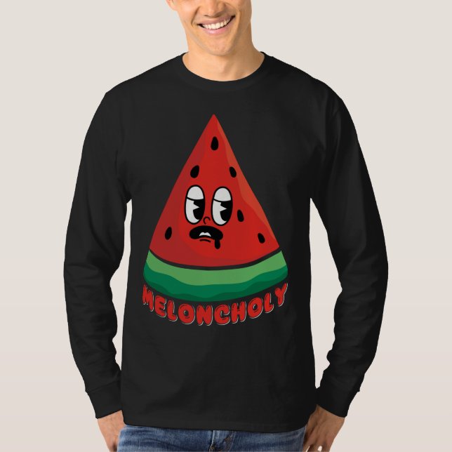 Meloncholy Funny Melon T Shirt (Framsida)