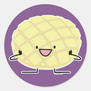 Melonen panorerar söt brödbakelser för japansk runt klistermärke