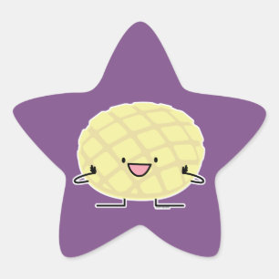 Melonen panorerar söt brödbakelser för japansk stjärnformat klistermärke