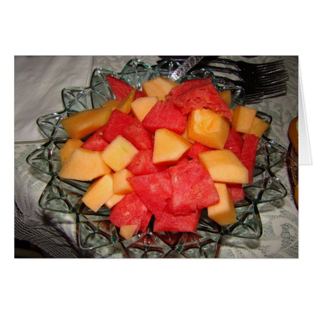 Melonen stor bit- & uteplatsuppsättning hälsningskort (Framsidan Horizontal)