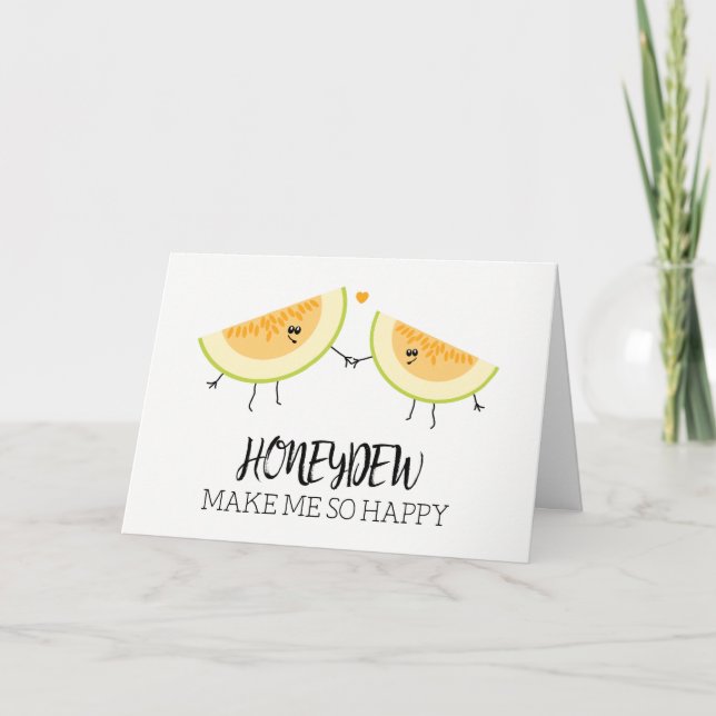Meloner Du Gör Mig Glad Matvärk Humor Frukt Puns Kort (Framsida)