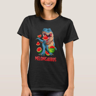 Melonsaurus Watermelon Dinosaur Summer Tropical Fr T Shirt