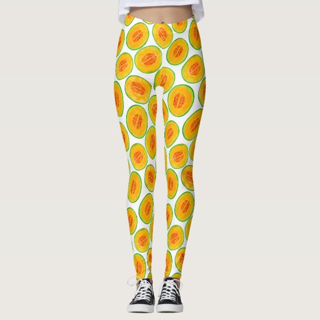 Melonsegment, vattenfärg mönster leggings (Framsida)