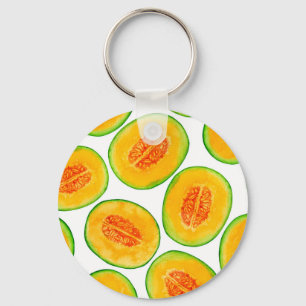Melonsegment, vattenfärg mönster nyckelring