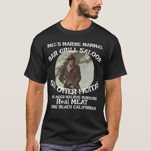 Mels marina däggdjursgrillhav Otter Fajitas Walrus T Shirt (Framsida)