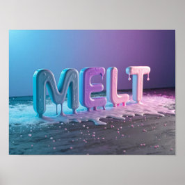 MELT: En Abstrakt för 3D-typografi Poster