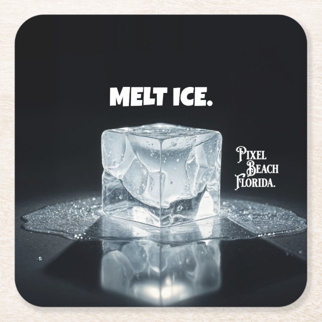 MELT ICE. Keychain Underlägg Papper Kvadrat (Framsidan)