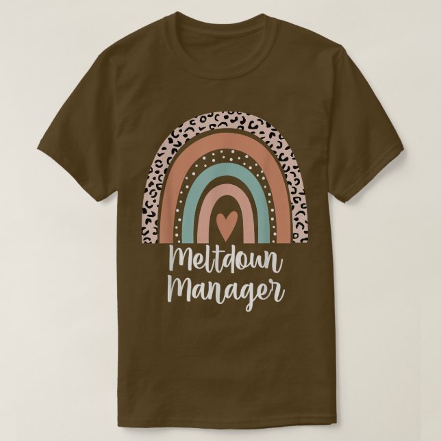 Meltdown Manager Leopard Rainbow Mamma Life Funny T Shirt (Design framsida)