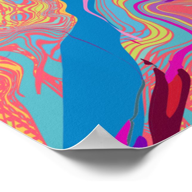 MELTED BEZIER GLITCH LODRÄT 02 POSTER (Hörn)