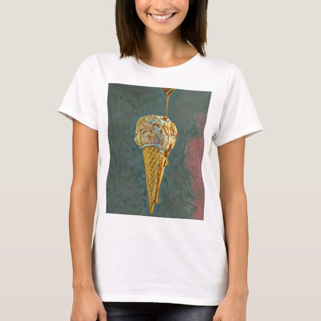 Melted chocolate ice cream cone t shirt (Framsida)