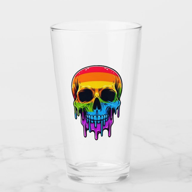 Melthing Rainbow Skull Glaskopp (Framsida)