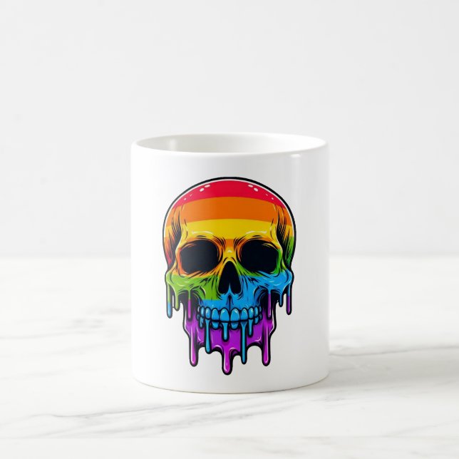 Melthing Rainbow Skull Magisk Mugg (Center)