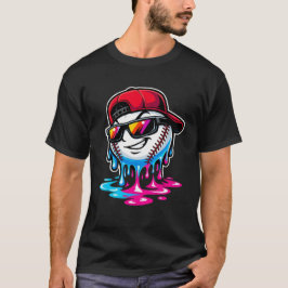 Melting Baseball Drip Character T Shirt