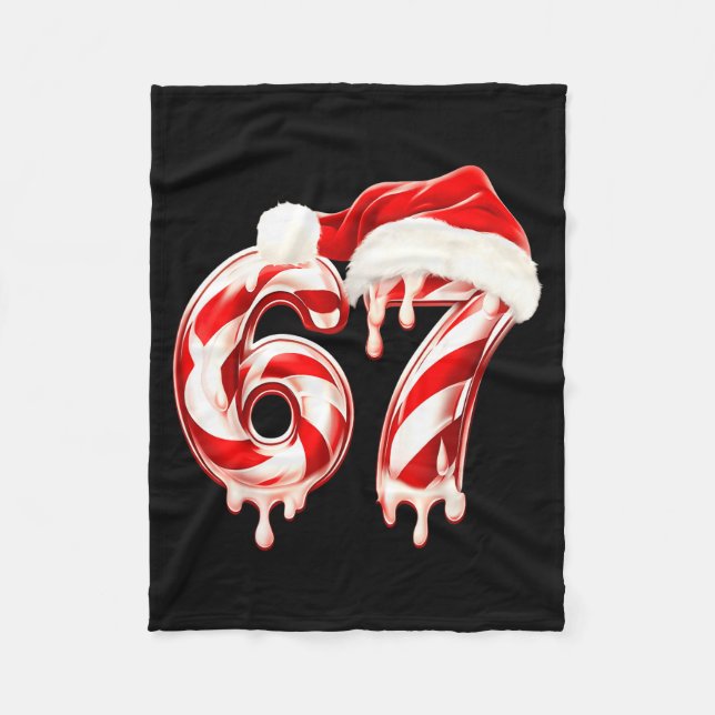 Melting Candy Cane 67 Christmas Design, Santa Hat  Fleecefilt (Framsidan)