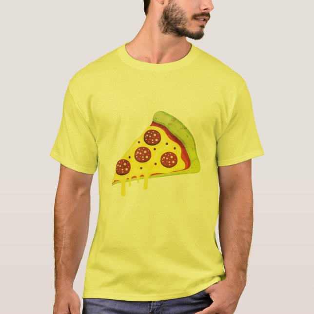 Melting Cheesy Pepperoni Pizza Slice T Shirt (Framsida)