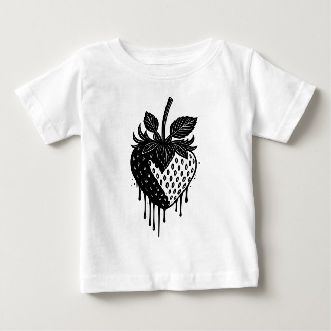 Melting Drip Strawberry Artwork T Shirt (Framsida)