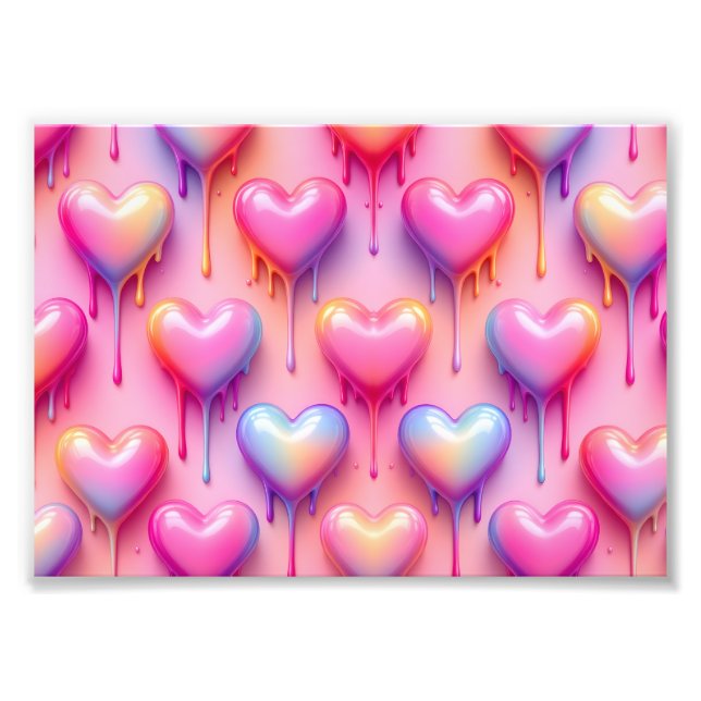 Melting Heart Art Print – Pastel Modern Love Decor Fototryck (Framsidan)