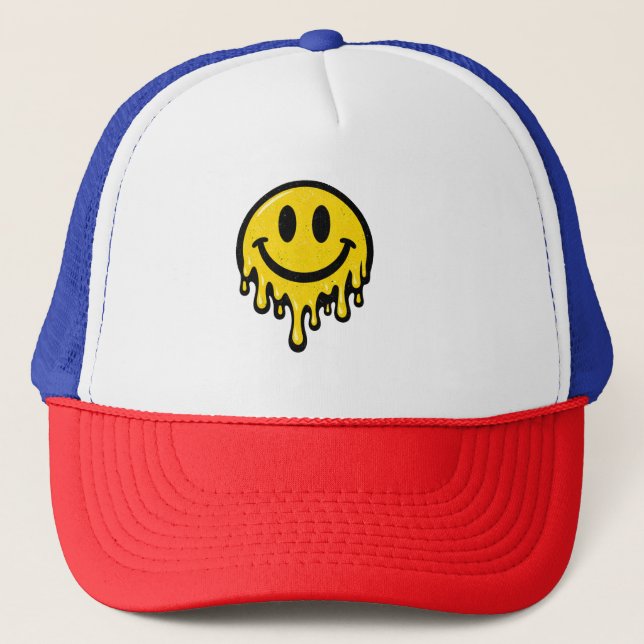 Melting Smiley Face Foam Trucker Cap Keps (Framsida)