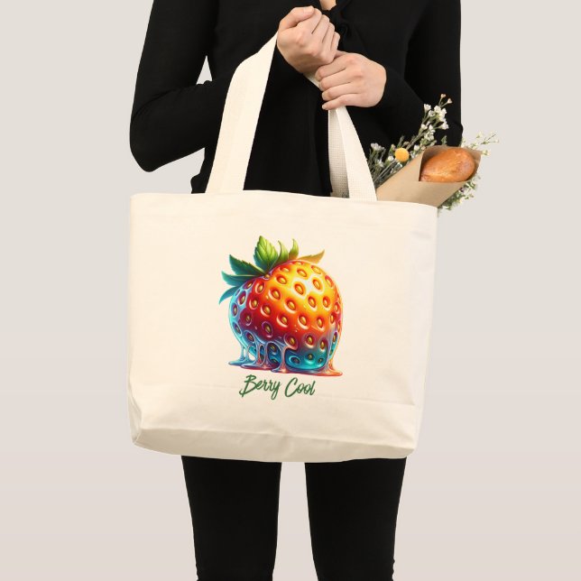 Melting Strawberry-Berry CoolTote Bag Jumbo Tygkasse (Framsida (produkt))