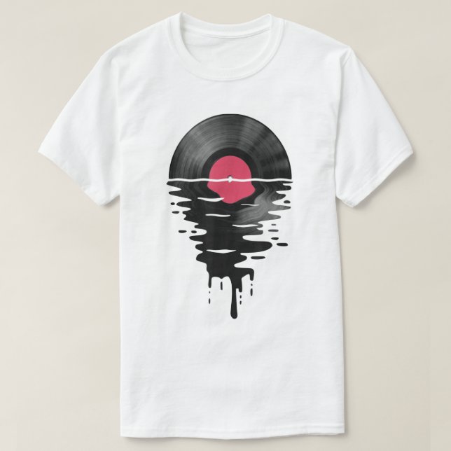 Melting Vinyl Record Retro Design T Shirt (Design framsida)