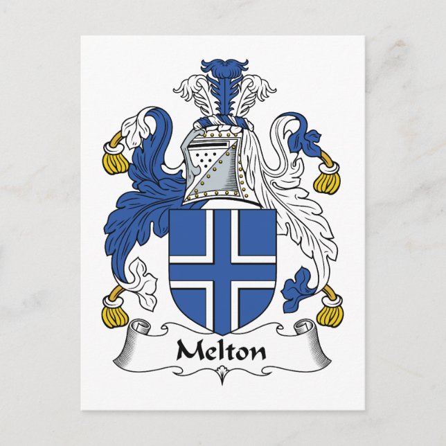 Melton Family Crest Vykort (Framsida)