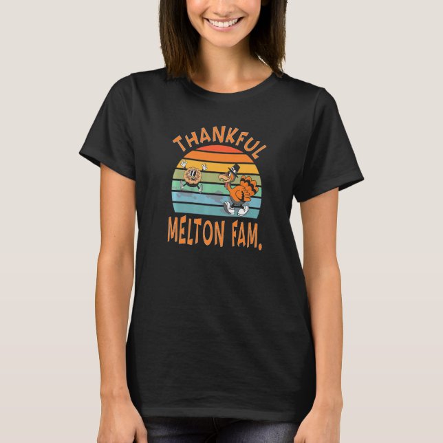 Melton Family  Thanksgiving Reunion Party T Shirt (Framsida)