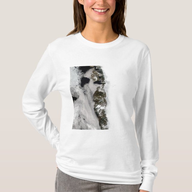 Meltwaterdammar längs Grönlands Väster Kusten Tee Shirt (Framsida)