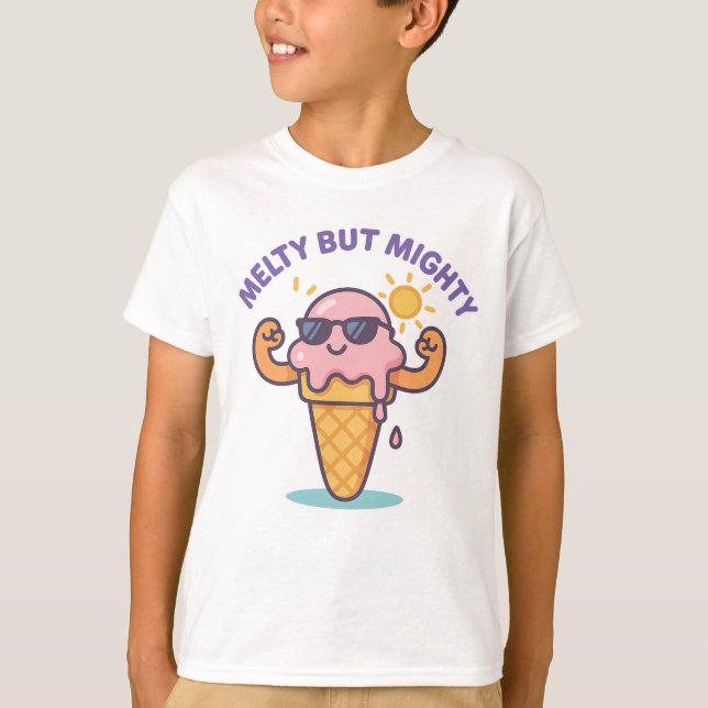 Melty but Mighty - Lårt Ice Cream Summer T-Shirt (Framsida)