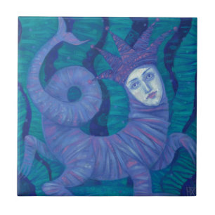 Melusine, Melusina, fantasi, surreal, vatten Kakelplatta