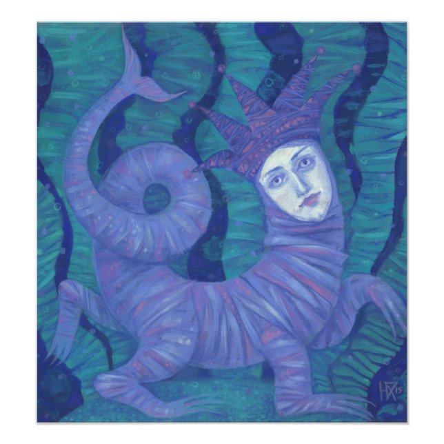 Melusine, Melusina, fantasi, surreal, vatten-sprit Fototryck (Framsidan)