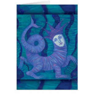 Melusine, undervattensfärgat Fantasy Art Greeting Hälsningskort
