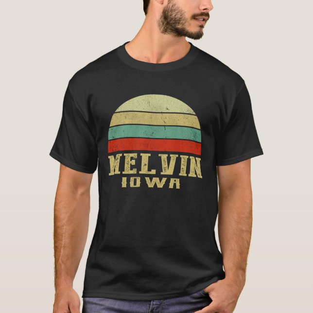 MELVIN IOWA Vintage Retro Sunset T Shirt (Framsida)
