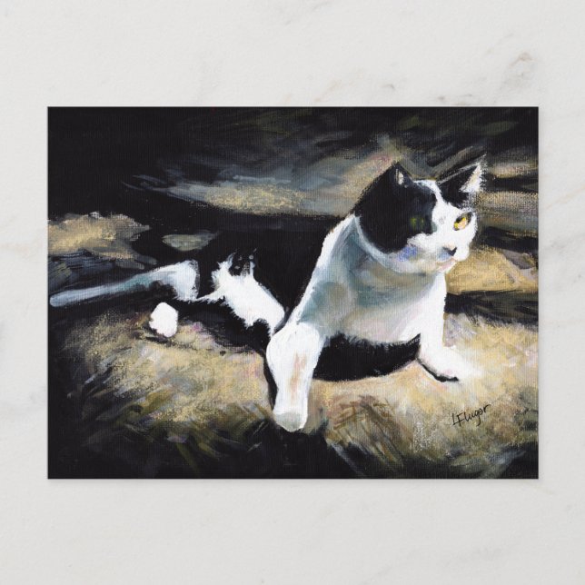 Melvin the Cat Fine Art Vykort (Framsida)