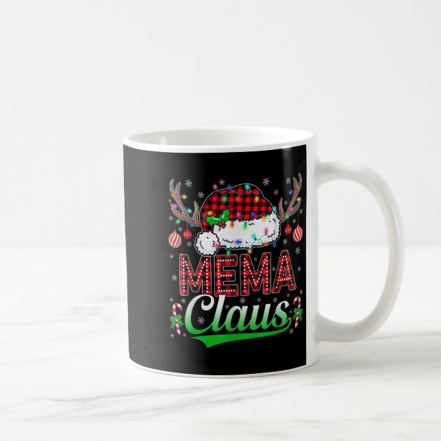 Mema Claus Christmas Lights Matching Family Xmas P Kaffemugg (Höger)
