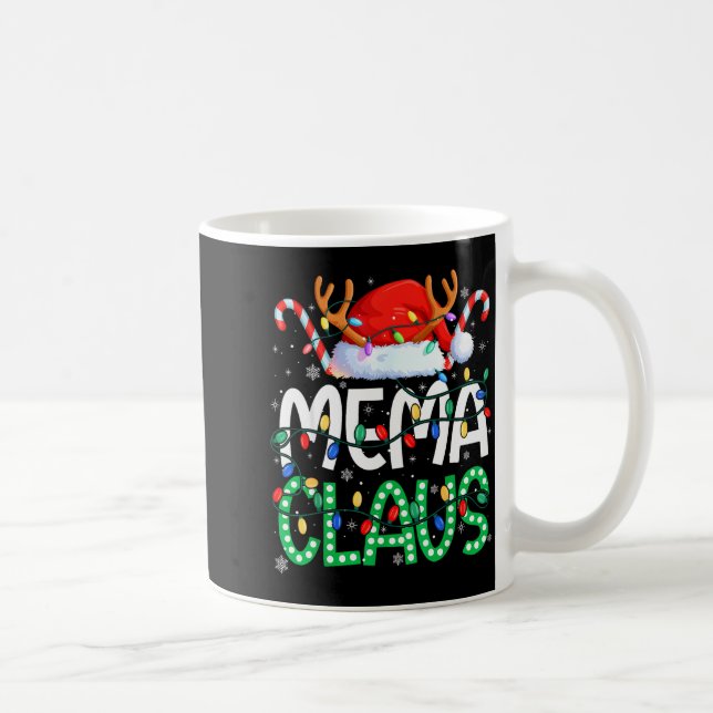Mema Claus Christmas Lights Pajama Family Matching Kaffemugg (Höger)