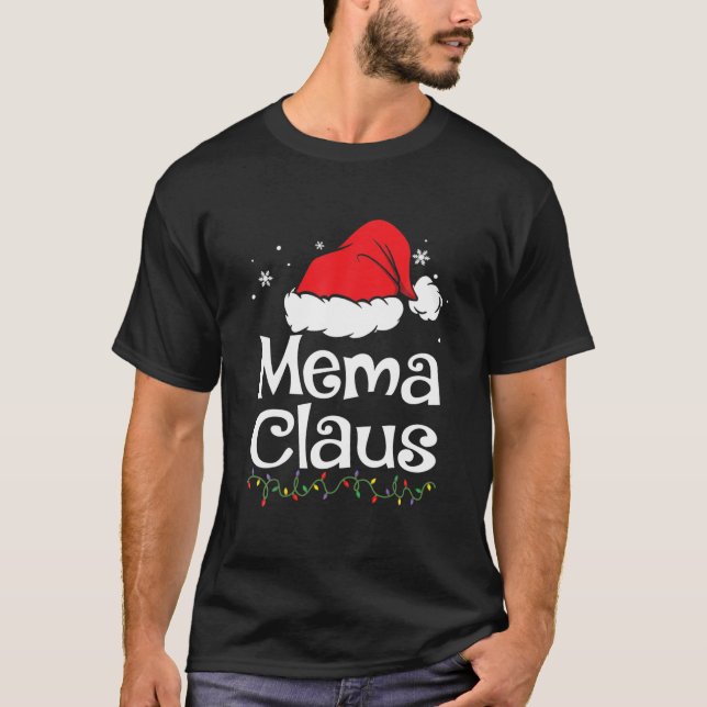 Mema Claus jul Pajama Family Matching Julafton T Shirt (Framsida)