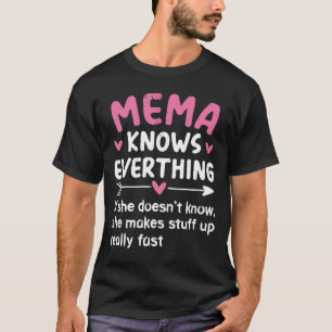 Mema känner till allt Vintage Mors dag Grandma T Shirt