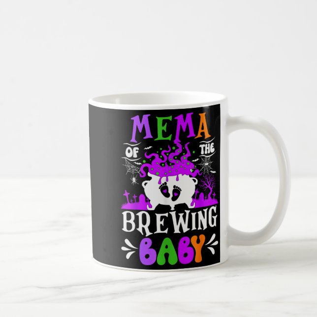 Mema Of The Brewing Baby Grandma To Be Halloween  Kaffemugg (Höger)
