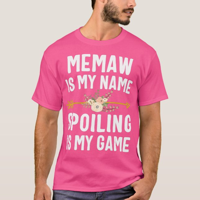 Memaw är min Namn-spill är mitt spel Mammor T Shirt (Framsida)