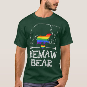 Memaw Bear Proud Moster Rainbow Flagga LGBT Pride T Shirt